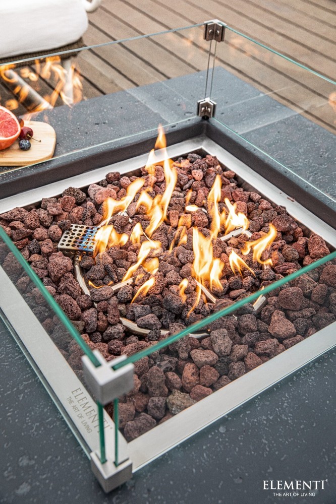 Elementi Manhattan Fire Table Dark Gray- Natural Gas (OFG103DG)