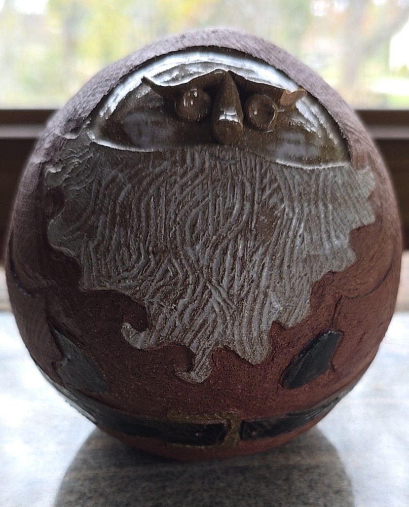 Studio Pottery Santa/gnome Earthenware signed And Dated 1980