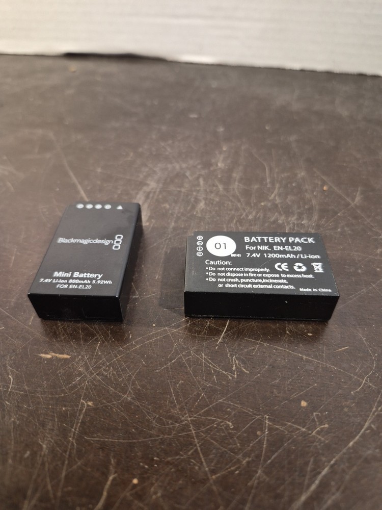 1 Blackmagic Design Pocket Cinema Camera Battery + 1 Extra Battery Untested