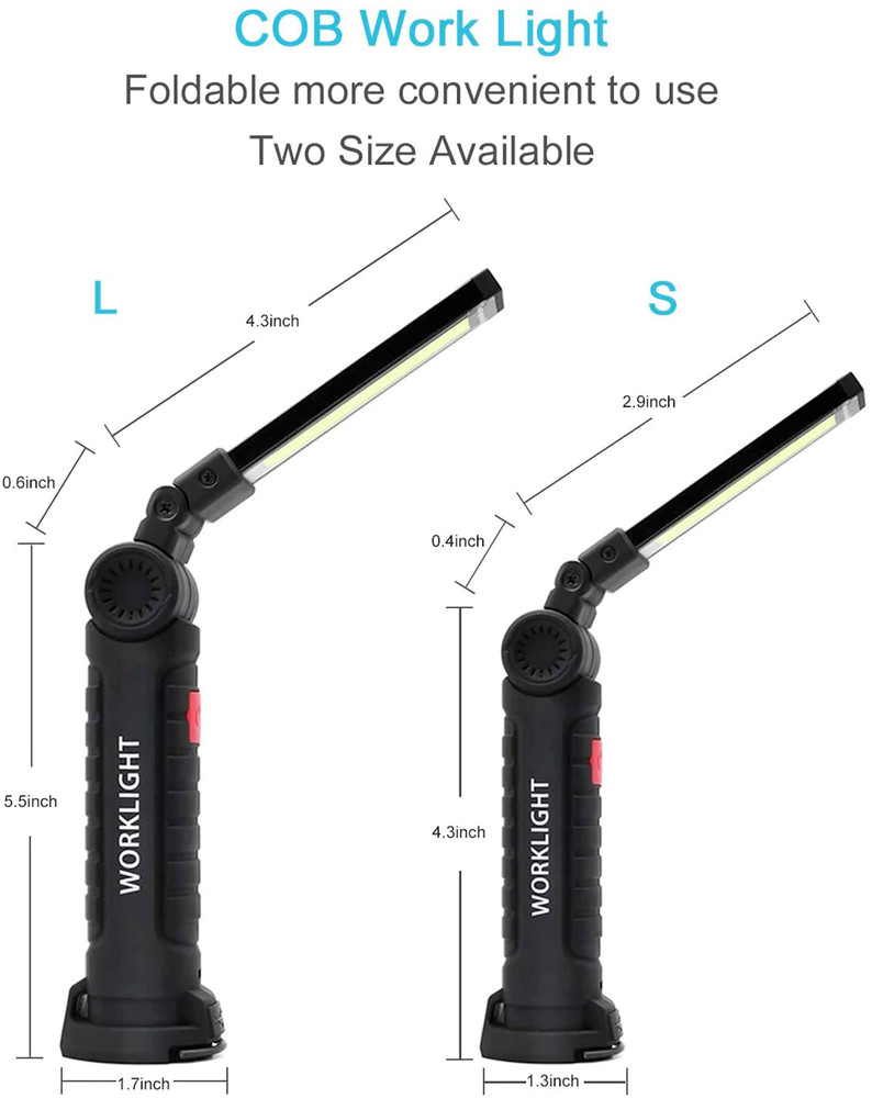 Rechargeable LED COB Work Light Mechanic Flashlight Lamp Bright