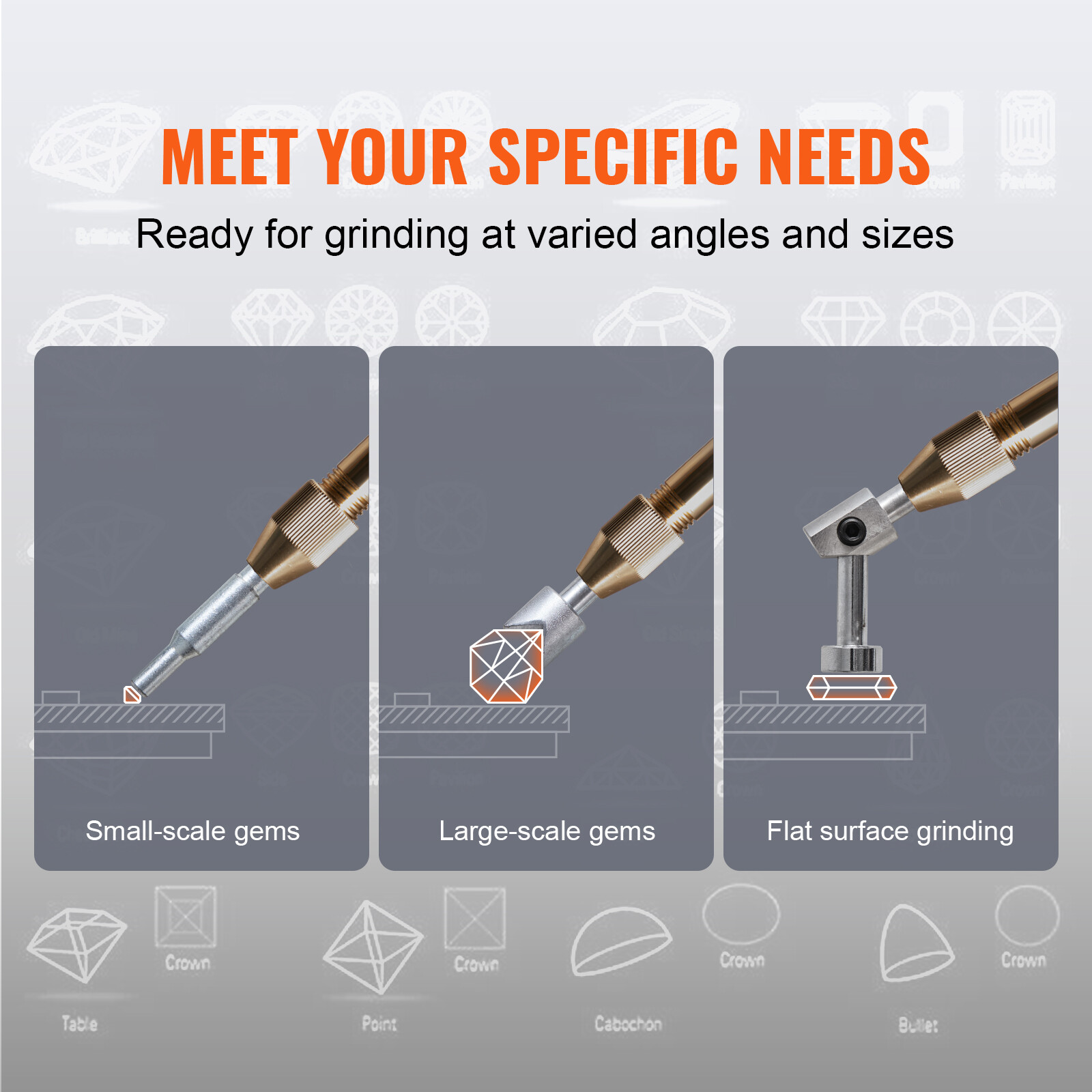 VEVOR Gem Faceting Machine 2800RPM Gemstone Grinding Jewelry Cutting Polisher