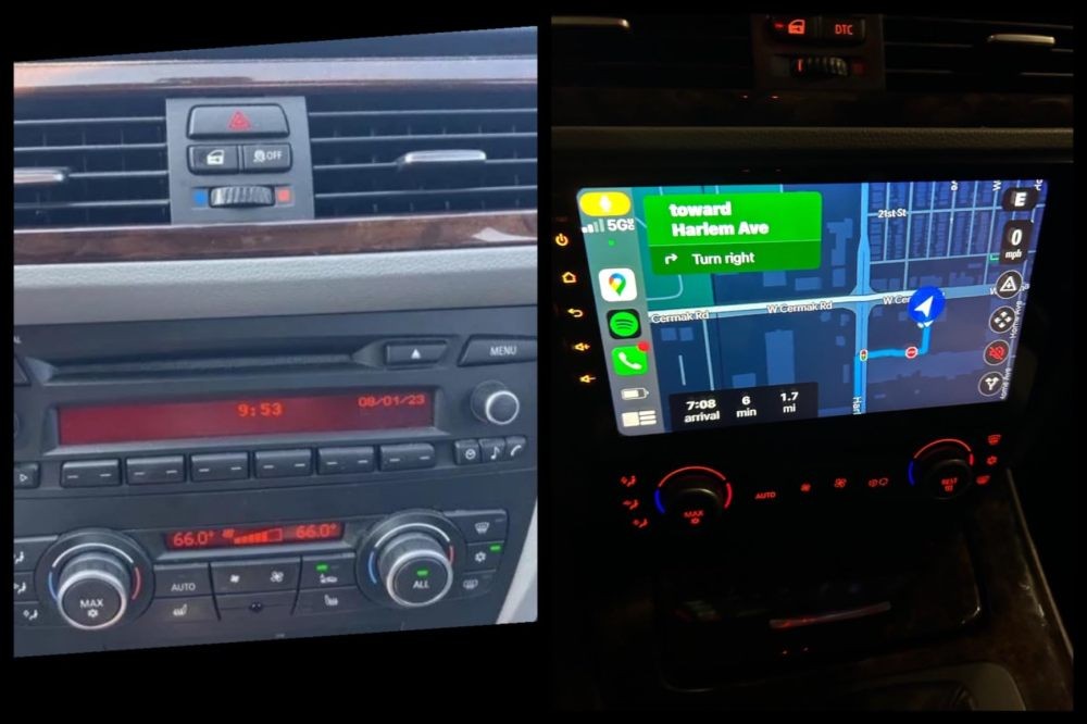 For BMW E90 M3 328i 335i Car Stereo Radio Android 15 Apple Carplay GPS Navi 64G