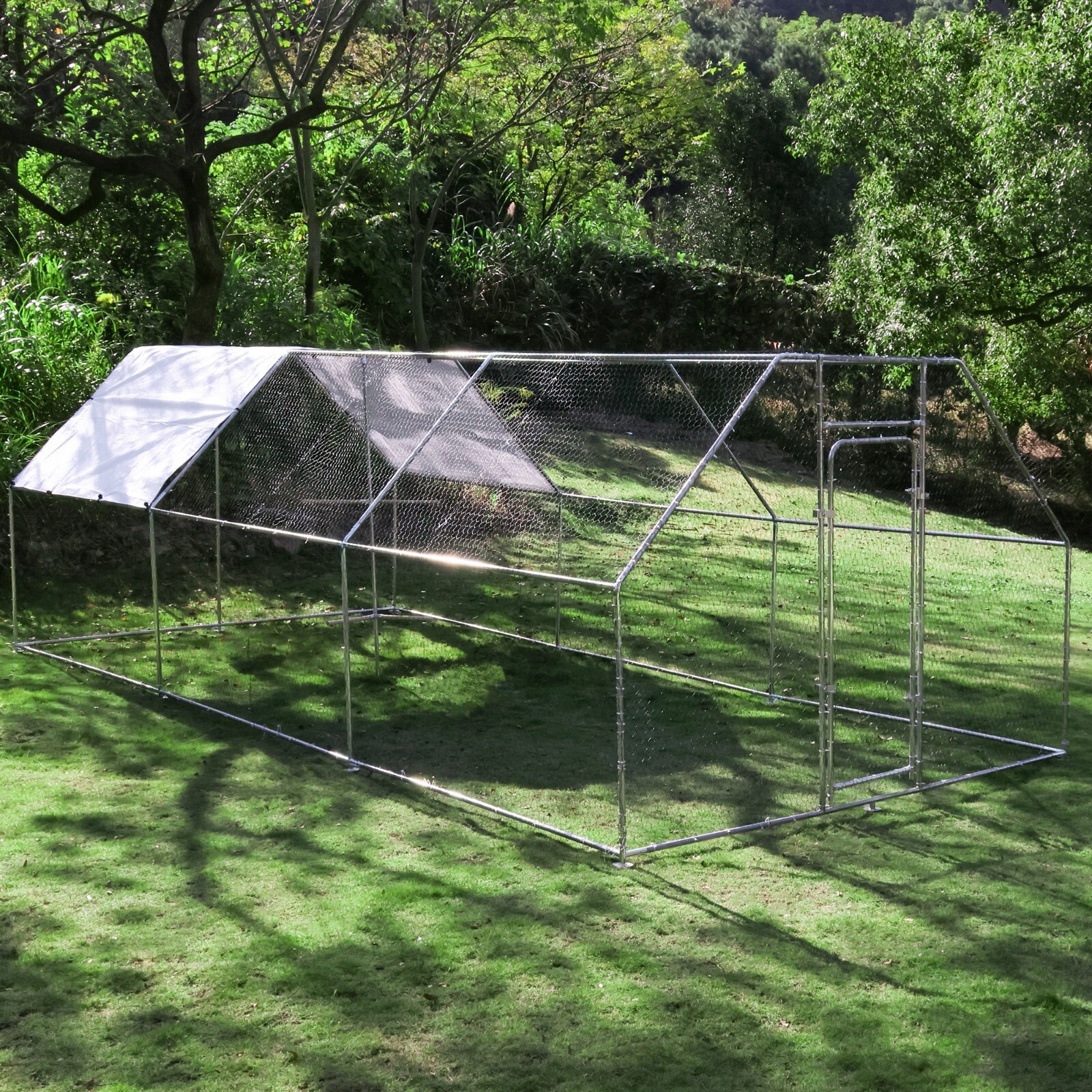 Walnest 20ft x 10ft x 6.5ft Large Metal Walk-in Chicken Coop Run Cage Hen House