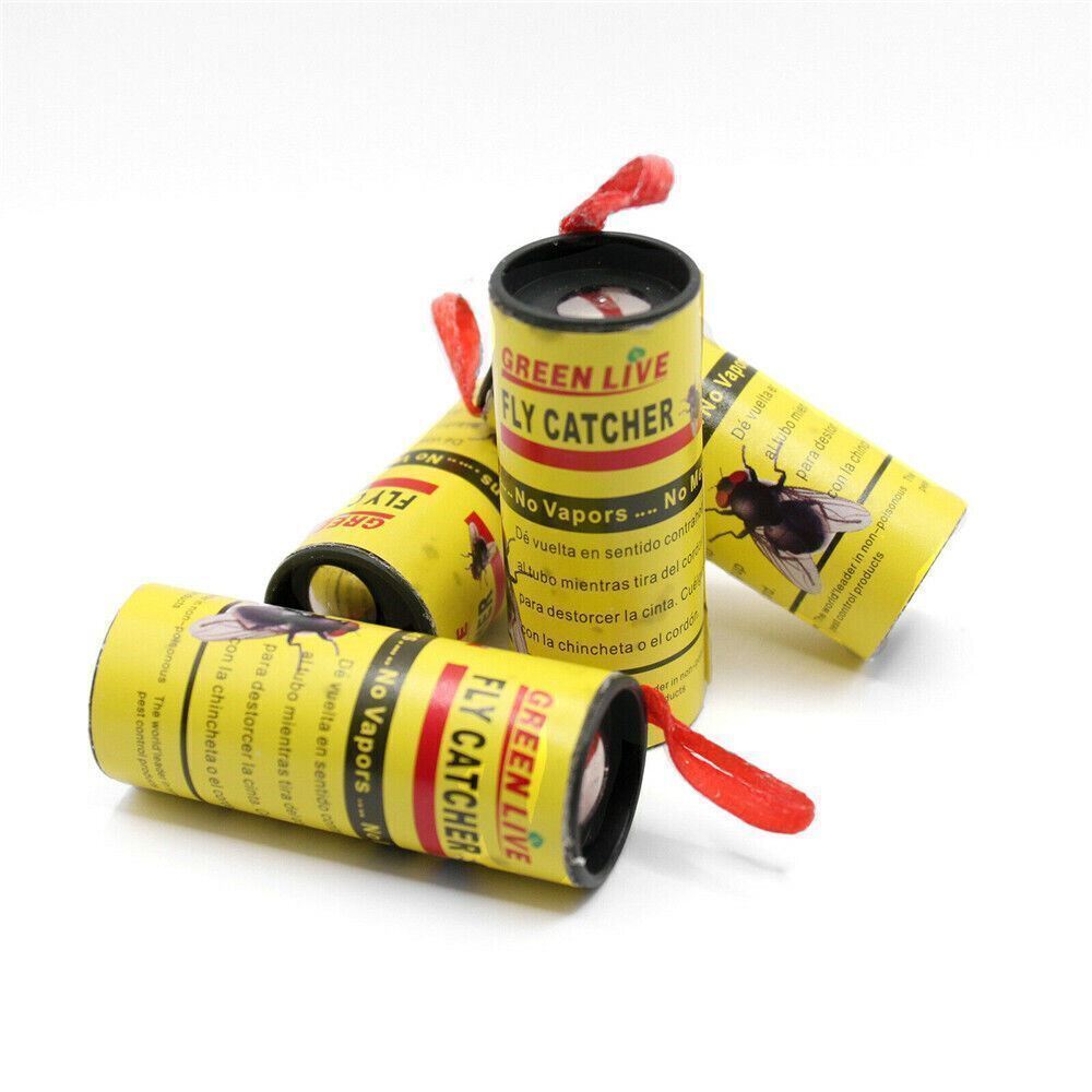 8/16 Rolls Insect Bug Fly Glue Paper Catcher Sticky Flies Trap Ribbon Tape Strip