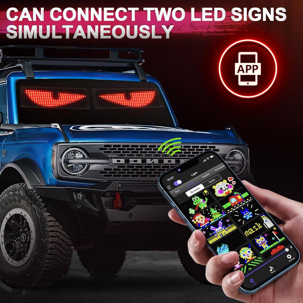 Rayhome Upgrade Synchronize Multiple Devil Eyes Light, 15''x4'' Full Color Big E