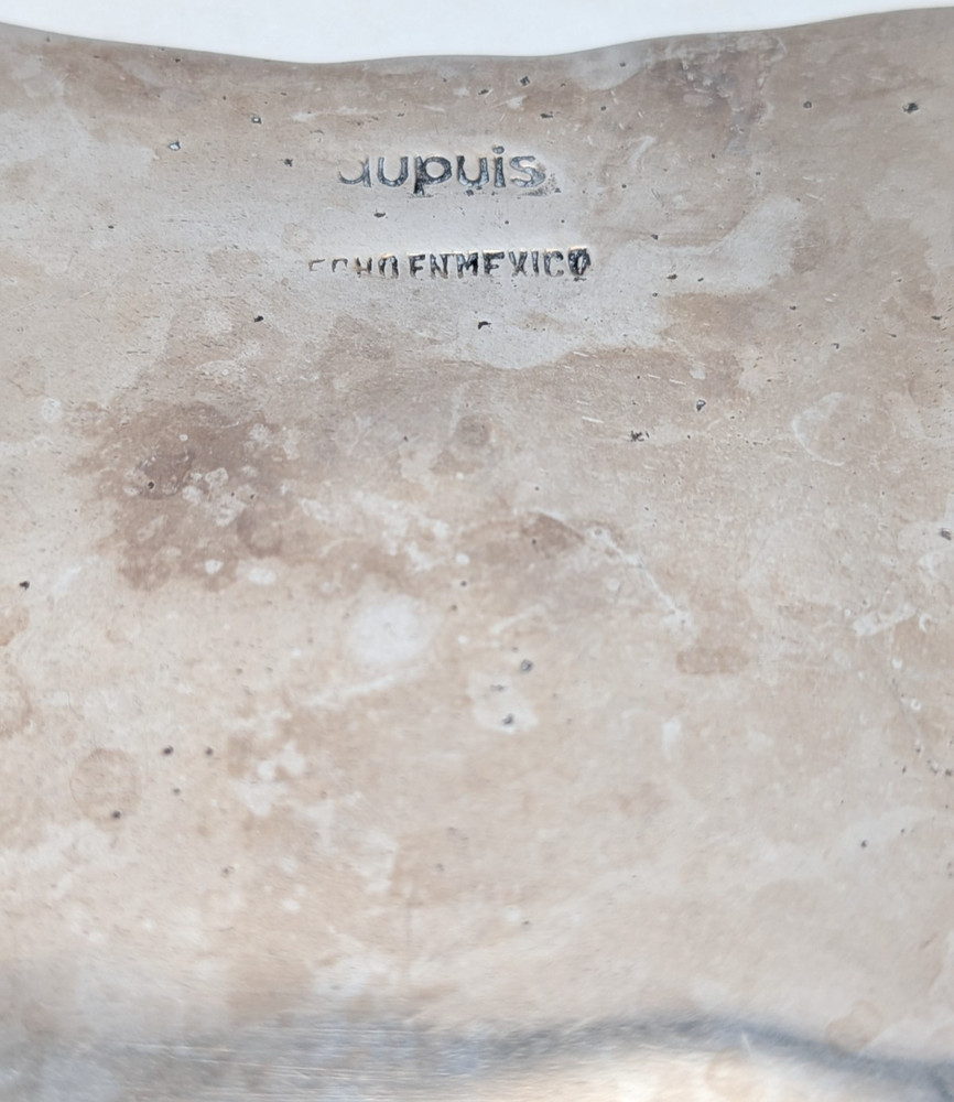 Embossed Silver Metal Fish Dish Mexico