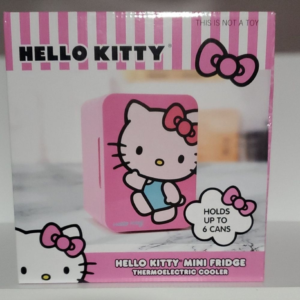 Hello Kitty Pink Mini Fridge with Bow Design