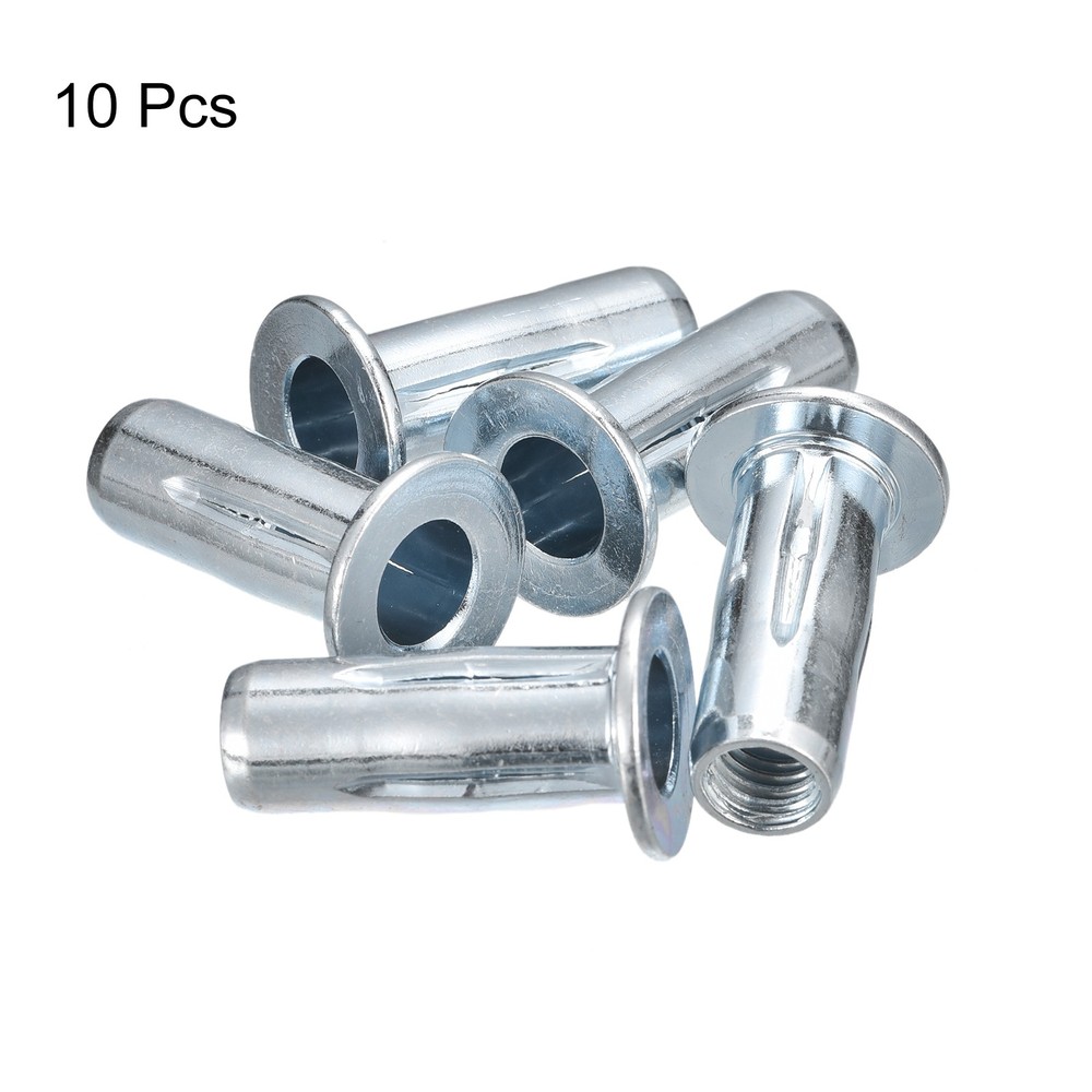 10pcs M8 Multi-Grip Rivet Nuts Pre-Bulbed Shank Flat Head Threaded Insert Nut