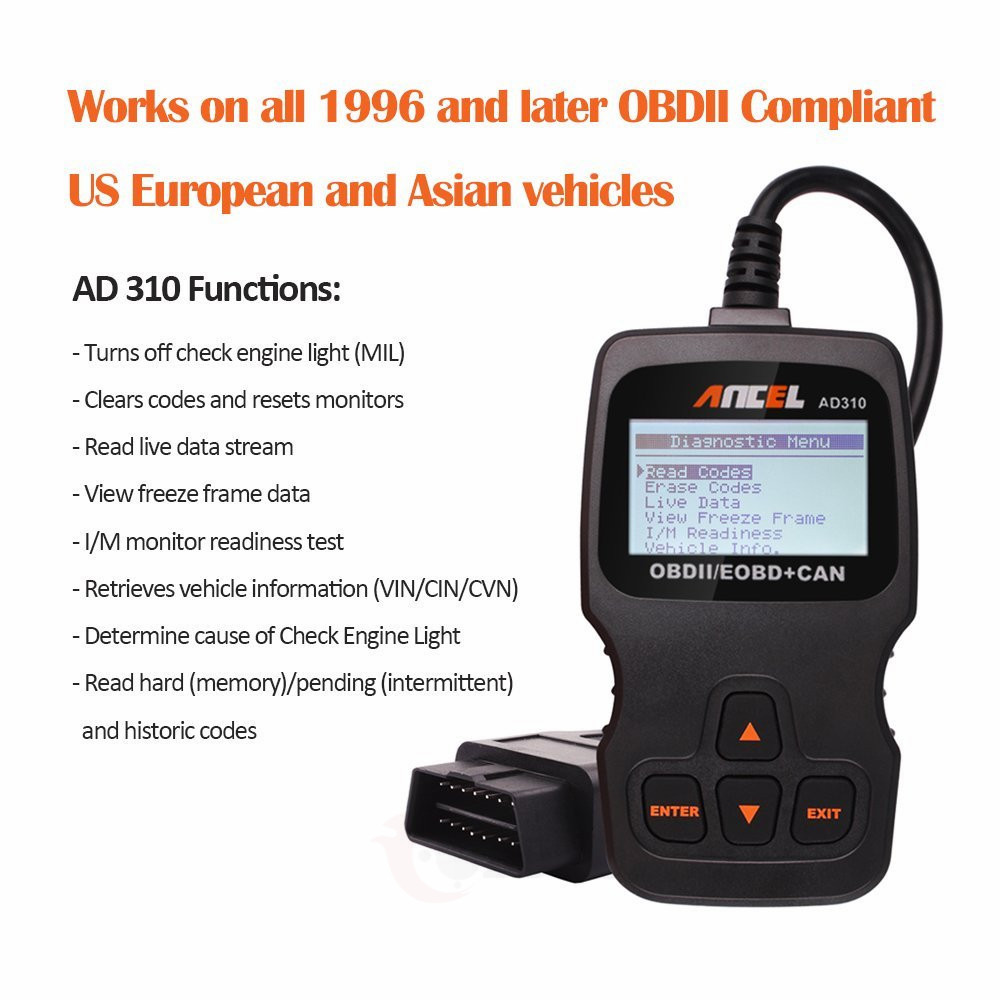 Ancel AD310 Automotive OBD2 Car Scanner Check Engine Code Reader Diagnostic Tool