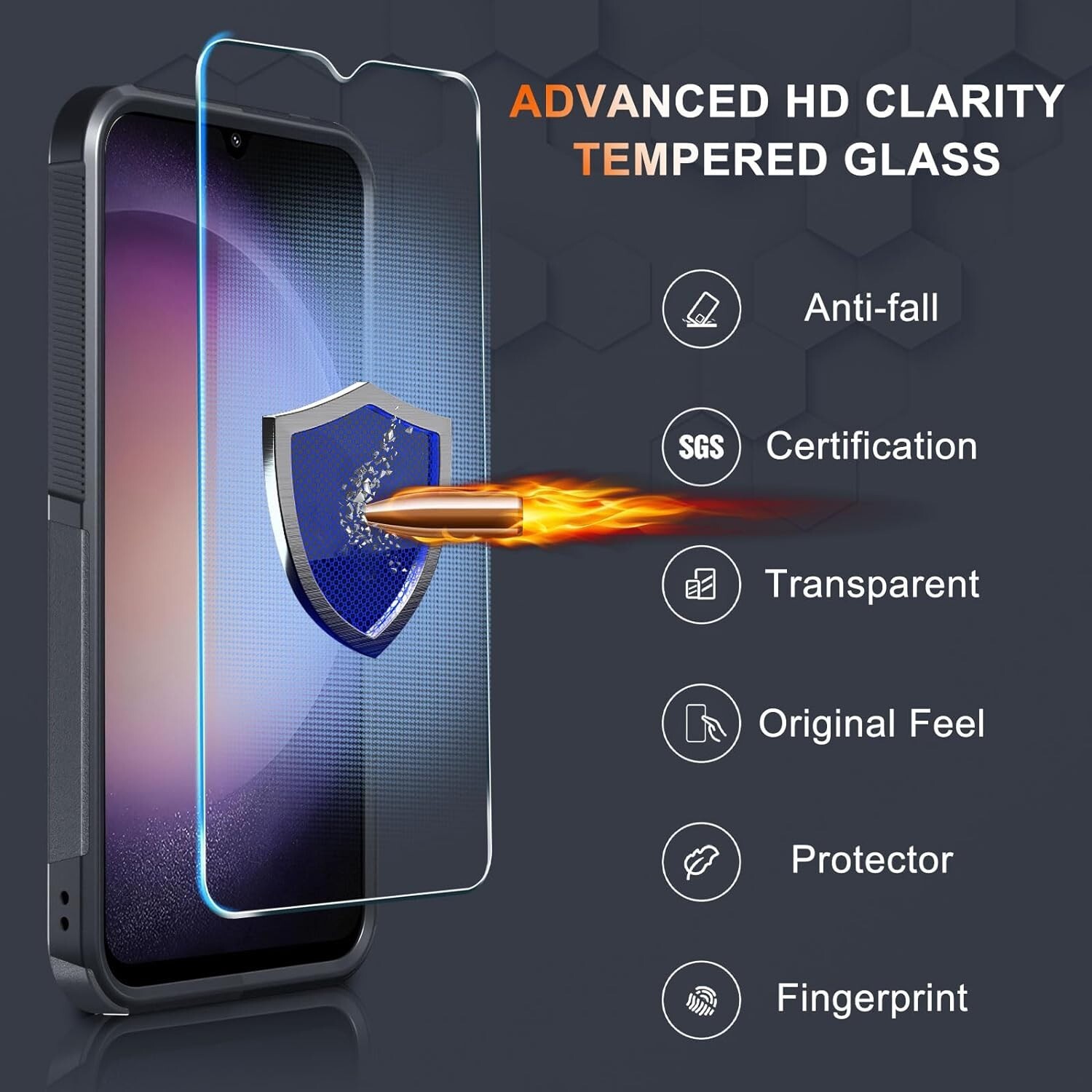 For Samsung Galaxy A17 5G Case Shockproof Phone Cover Heavy Duty +Tempered Glass