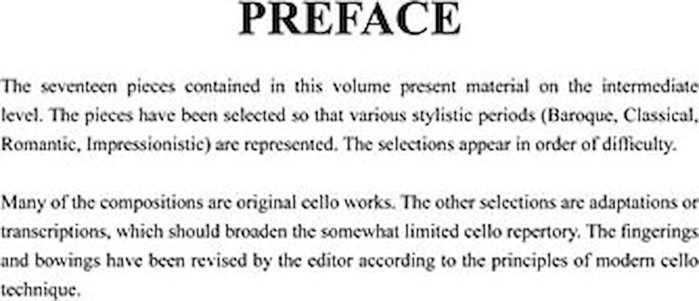 Solos for the Cello Player