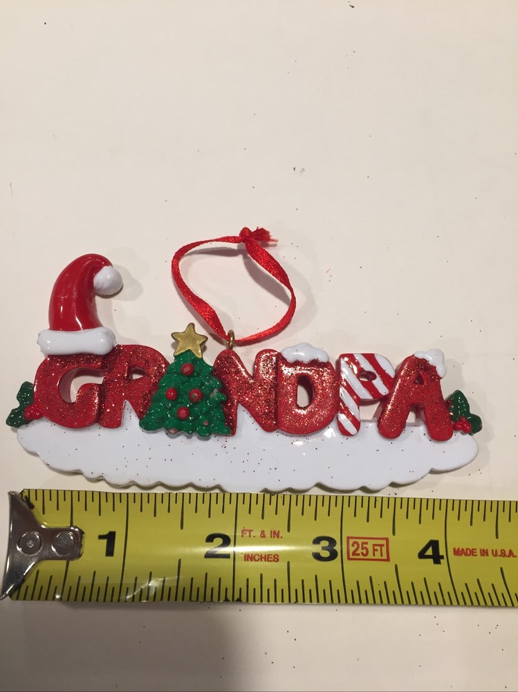 Writable Personalized Ornaments “Grandpa” Write Name Below Ceramic Hanging