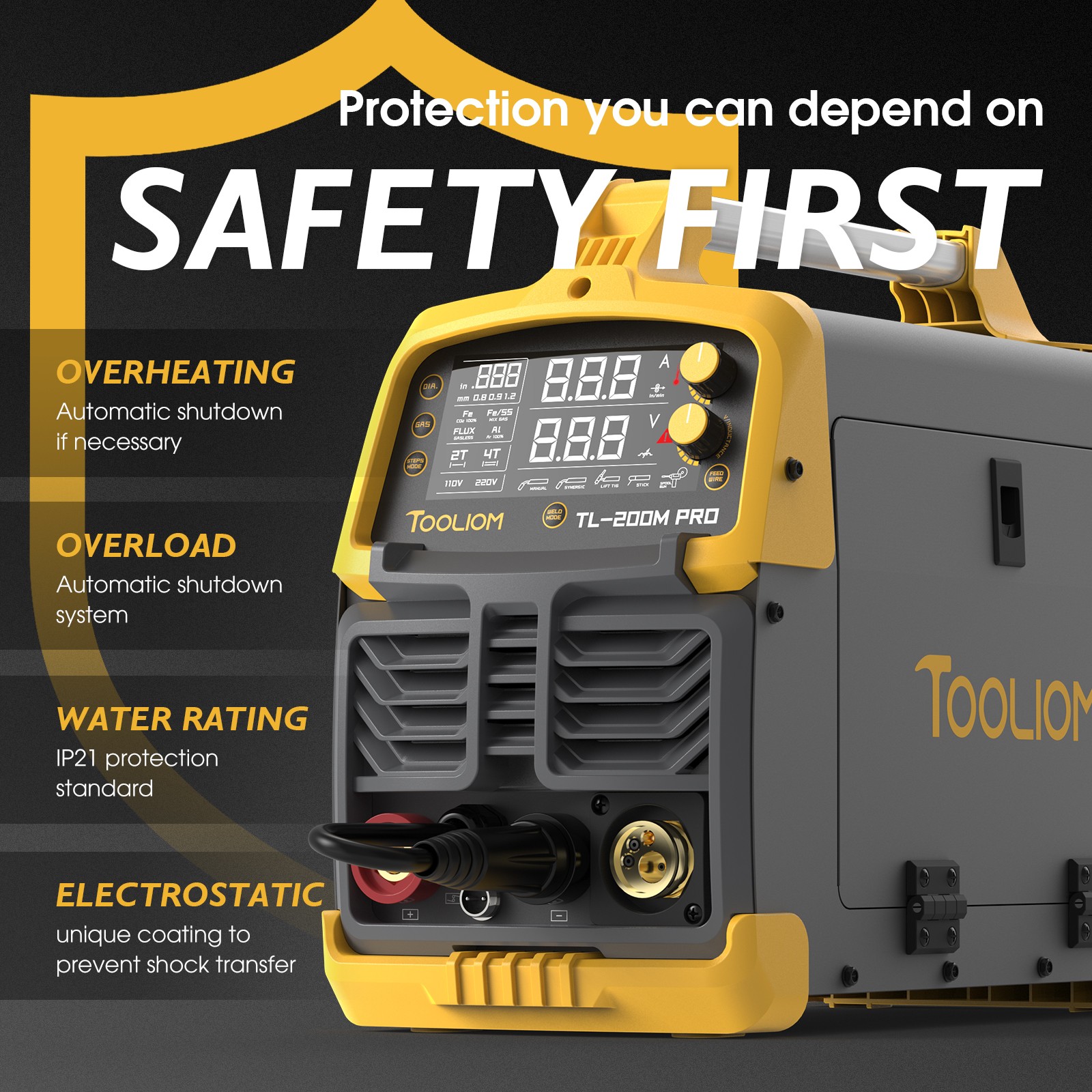 5in1 200A MIG Aluminum Welder MIG/Flux MIG/Lift TIG/Stick/Spool Gun 110/220V