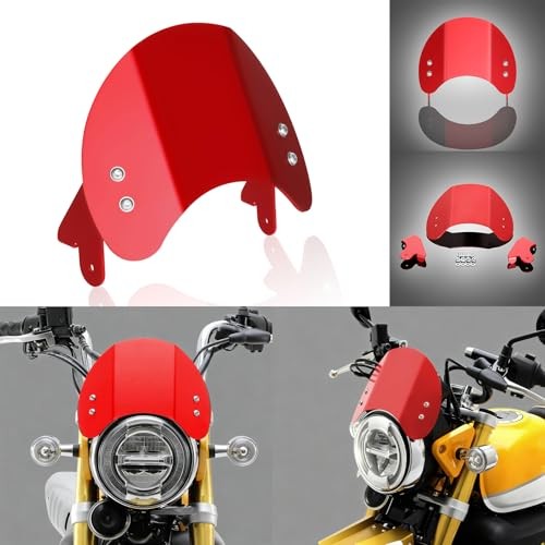 Monkey125 Windshield Screen Compatible With MONKEY 125 2018-2025 Motorcycle Red