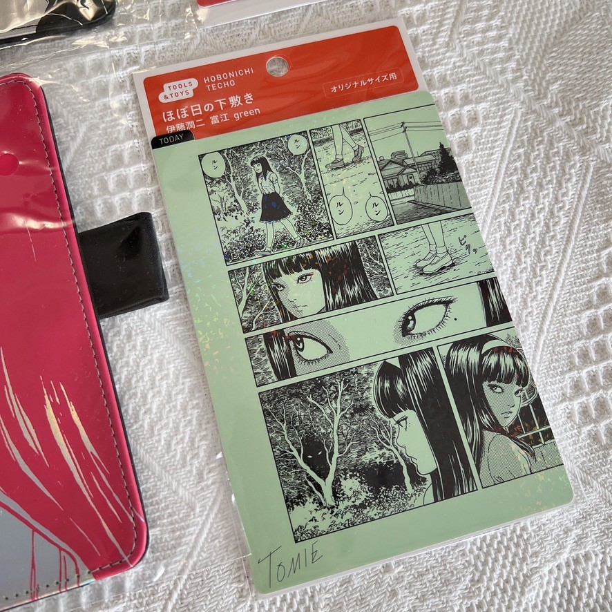 Hobonichi Techo Junji Ito Tomie A5 Cousin + A6 Smirk Cover & Pencil Board Set