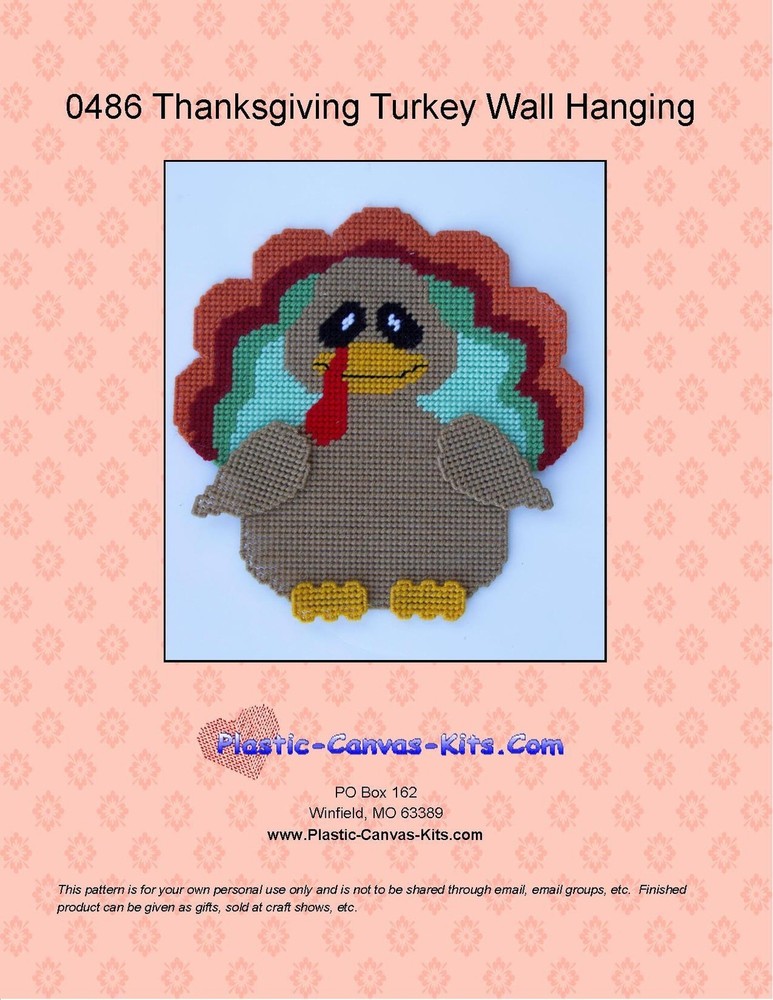 Thanksgiving Turkey Wall Hanging-Plastic Canvas Pattern or Kit