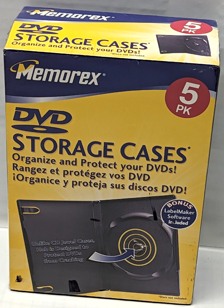 Memorex DVD Storage Cases 5-Pack Labelmaker software included