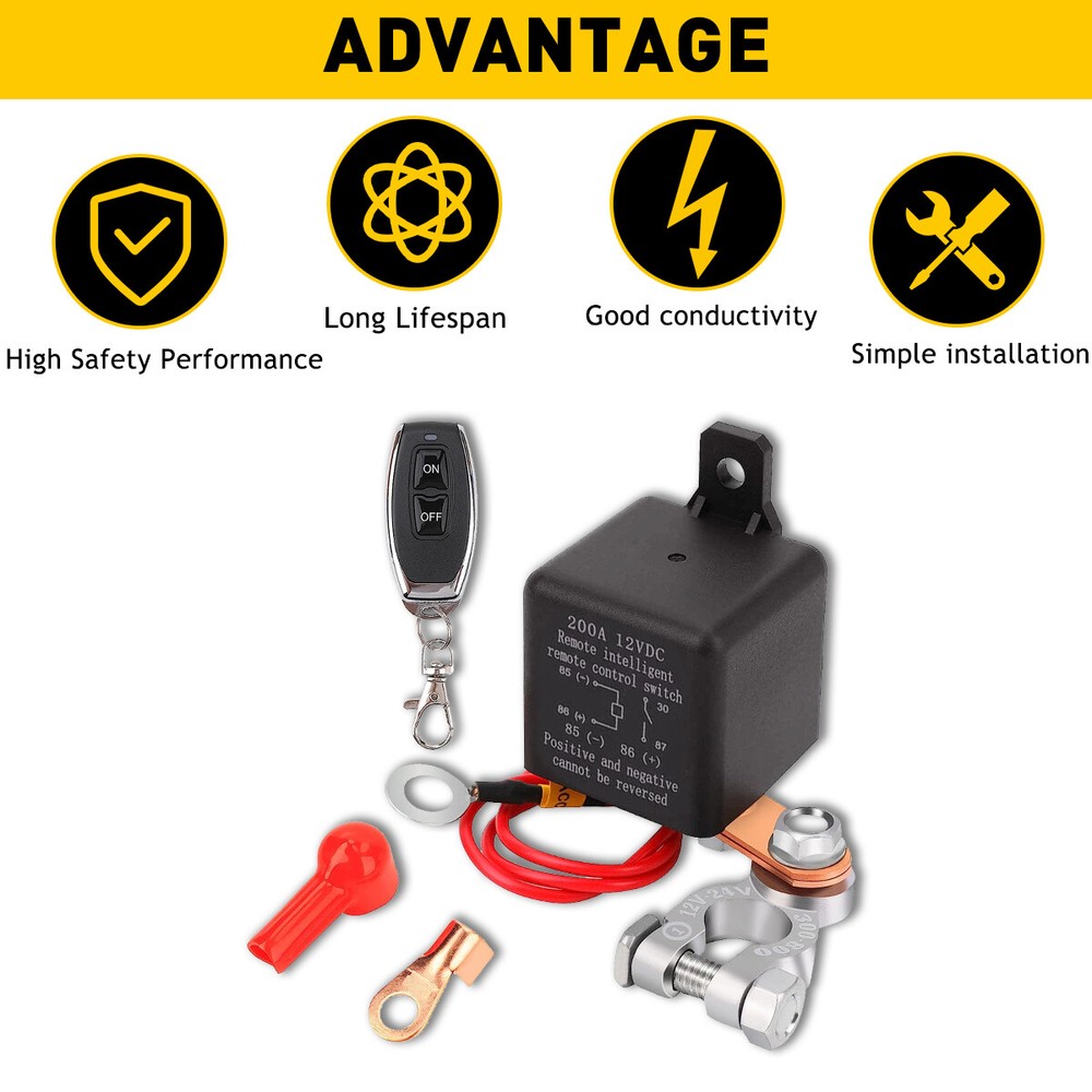 Car Battery Switch Disconnect Power Kill Master Isolator Cut Off Remote Control