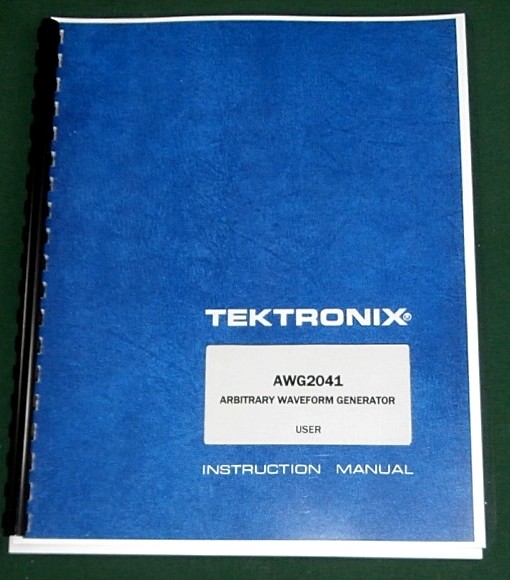 Tektronix AWG2041 User Manual: Comb Bound & Protective Covers