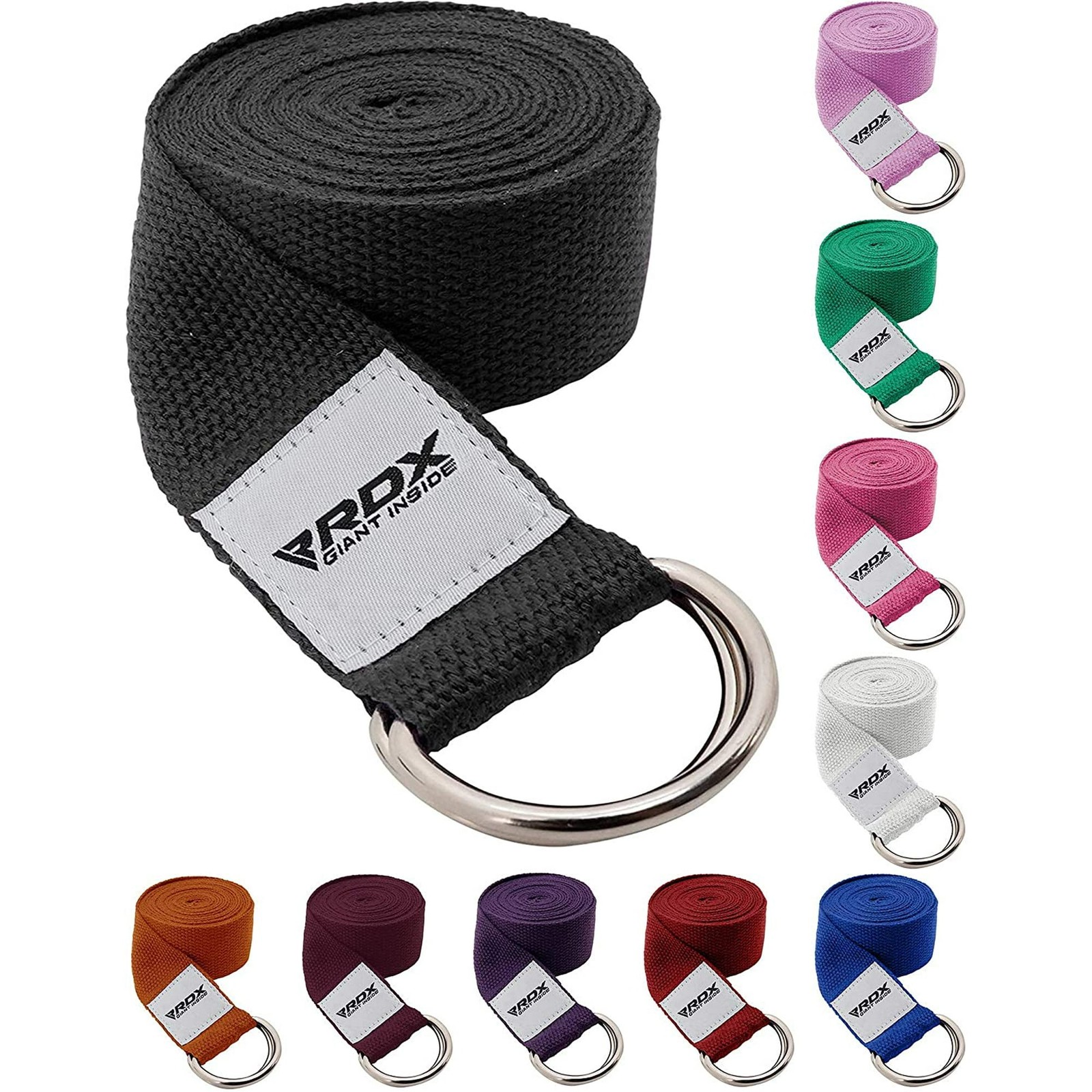 Yoga Strap Belt by RDX, Yoga Blocks and Strap, D-Ring Buckle, Adjustable Belt