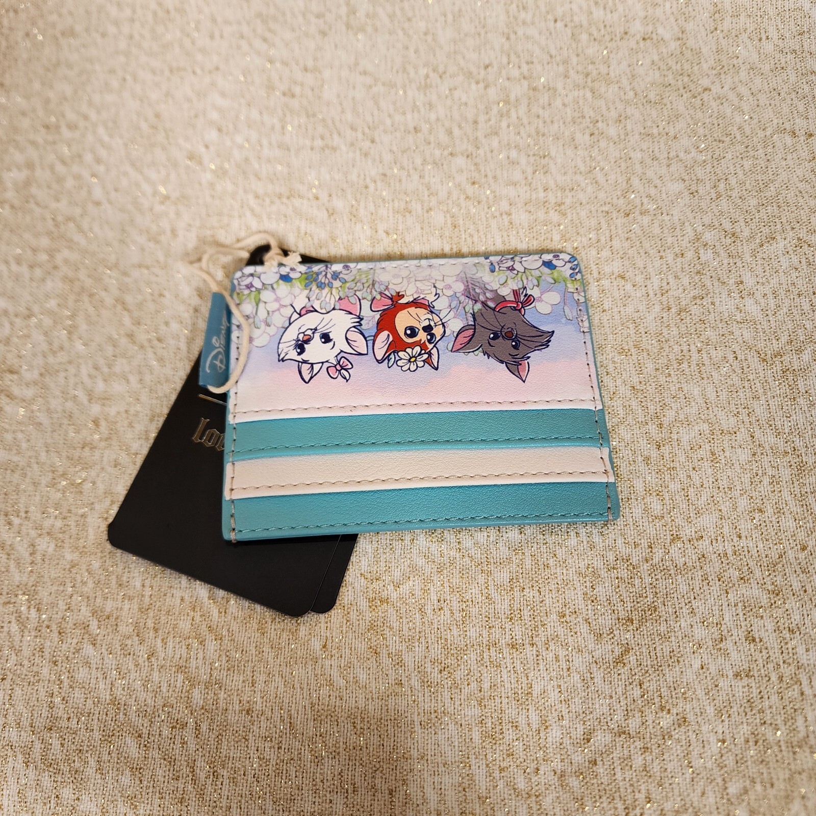 Loungefly Disney Cats Flower Field Cardholder Wallet Marie Dinah Figaro Oliver