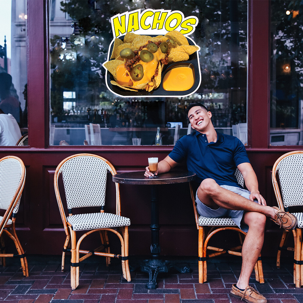 Food Truck Decals Nachos Style A Restaurant & Food Concession Sign Yellow