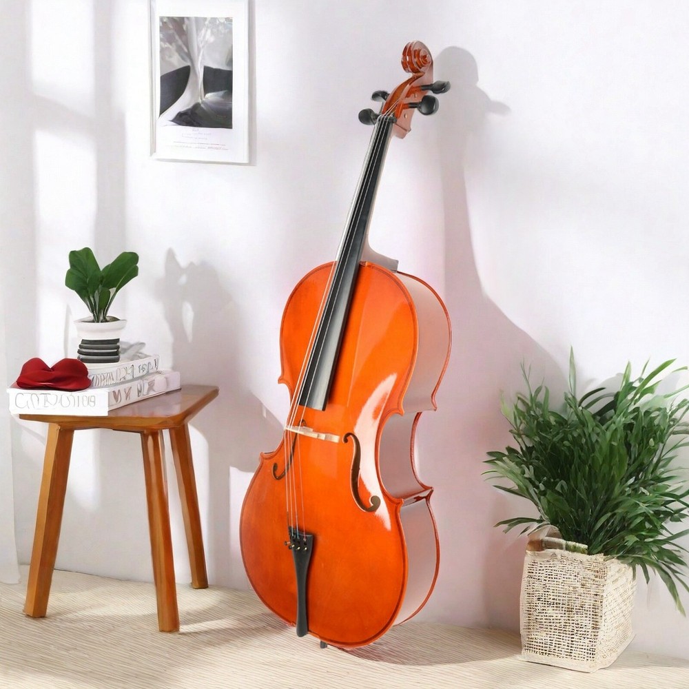 Natural Bright Surface 4/4 Full Size Acoustic Cello,Beginner Cello & Violoncello