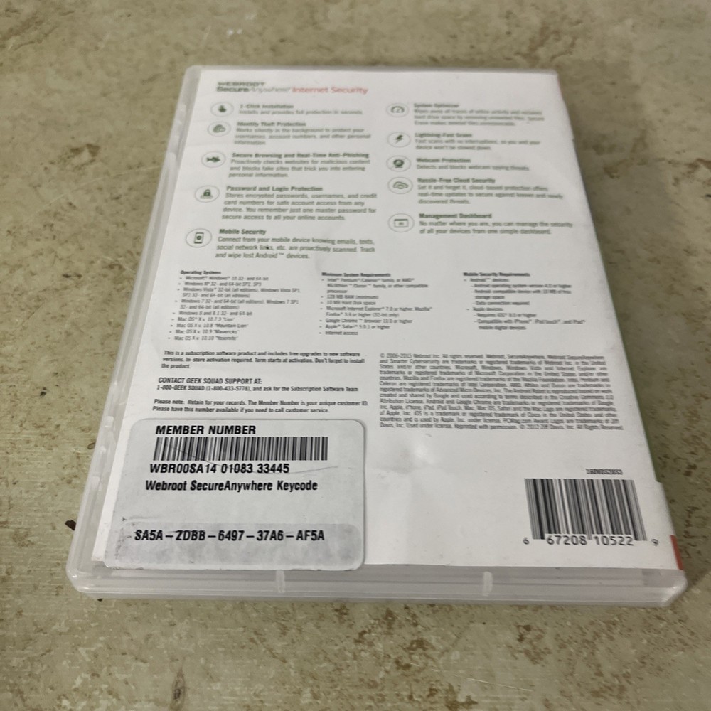 Webroot SecureAnywhere Internet Security For PC/MAC/Mobile