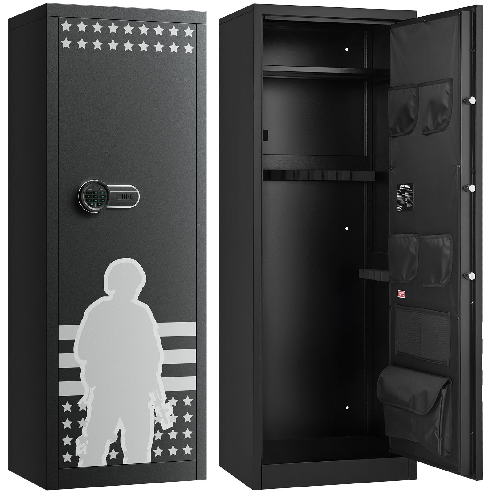 Uimoso 10-12 Gun Safe Long Gun Cabinet for Rifles & Pistols Key & Password Lock