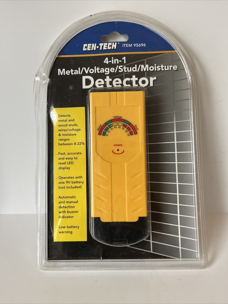 Cen-Tech 4-in-1 Multi Function Detector Detects Moisture Studs Voltage Metal NIB