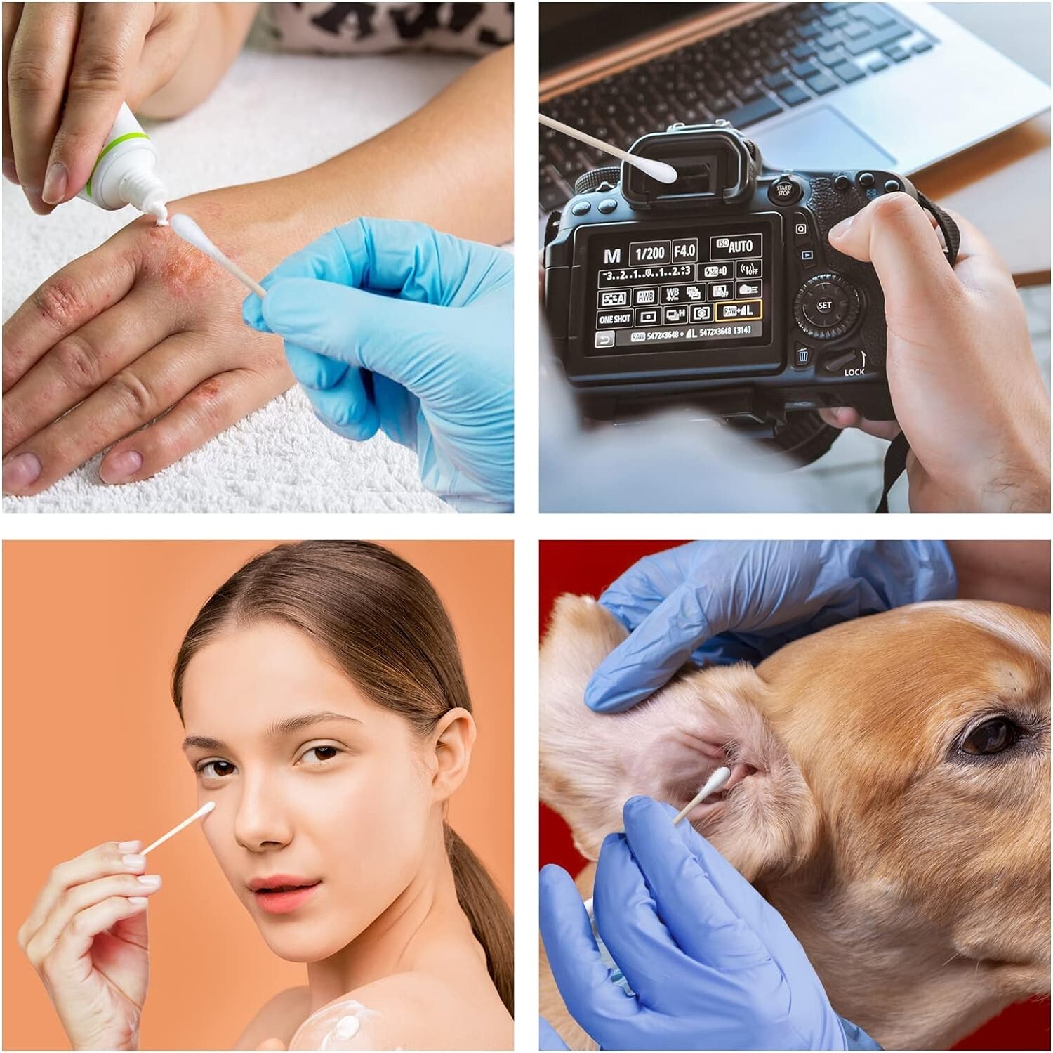 1000Pcs(10 bags) JMU Cotton Swabs Q Tip Applicators Wooden Handle Medical use 3"