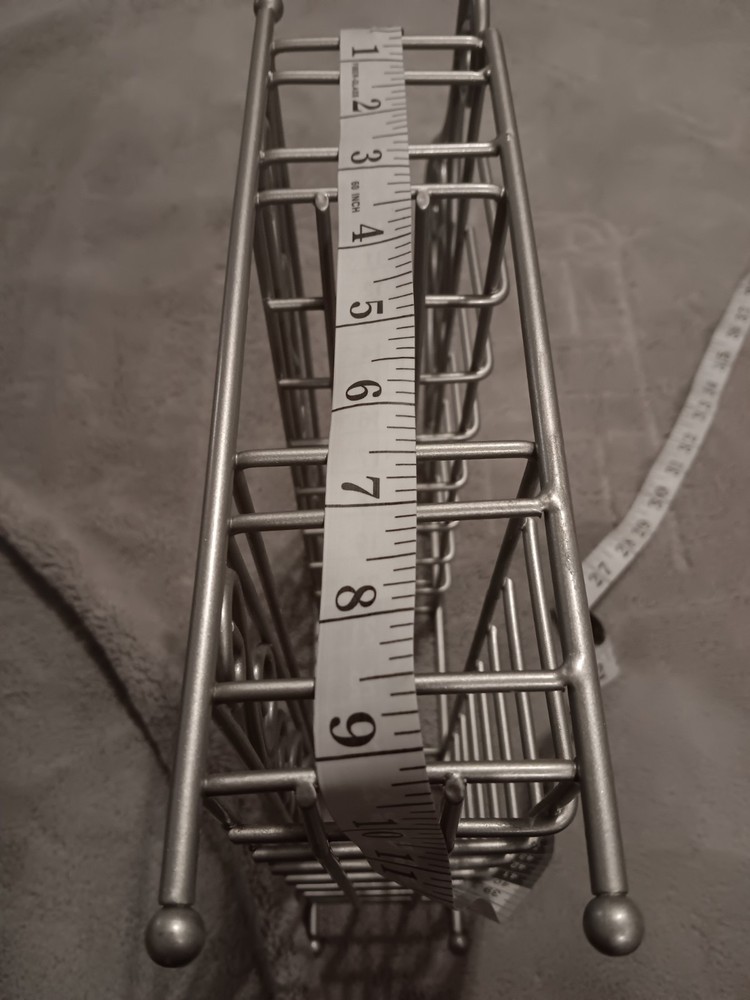 Silver Metal Wall Mounted 2-Tier Spice Rack Rectangular 12 Inch
