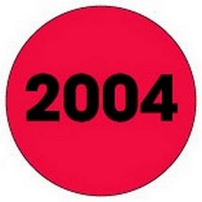 2" Diameter Red 2010 Calendar Year Circle Labels (500 per Roll)