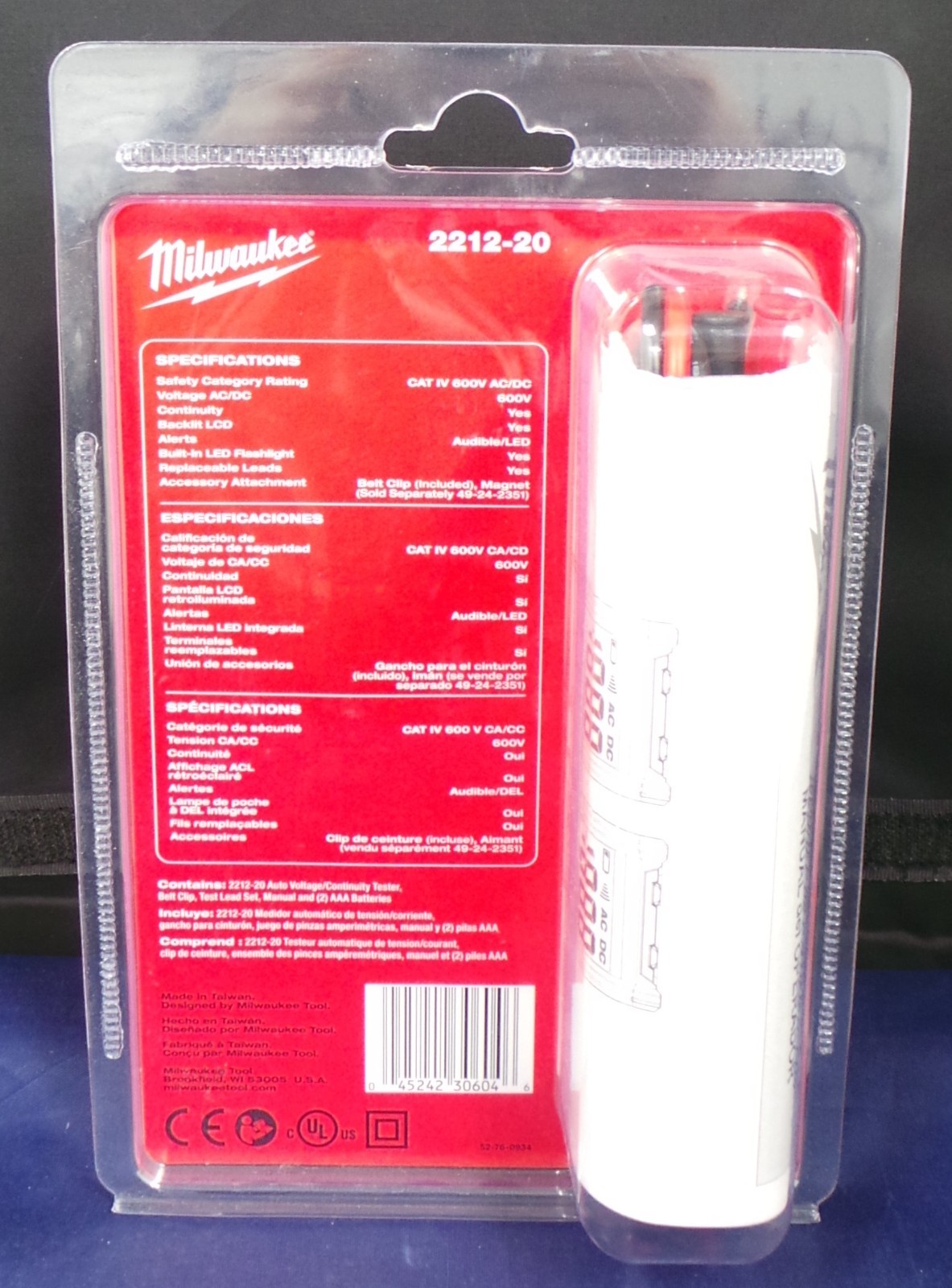 Milwaukee 2212-20 Auto Voltage/Continuity Tester BRAND NEW