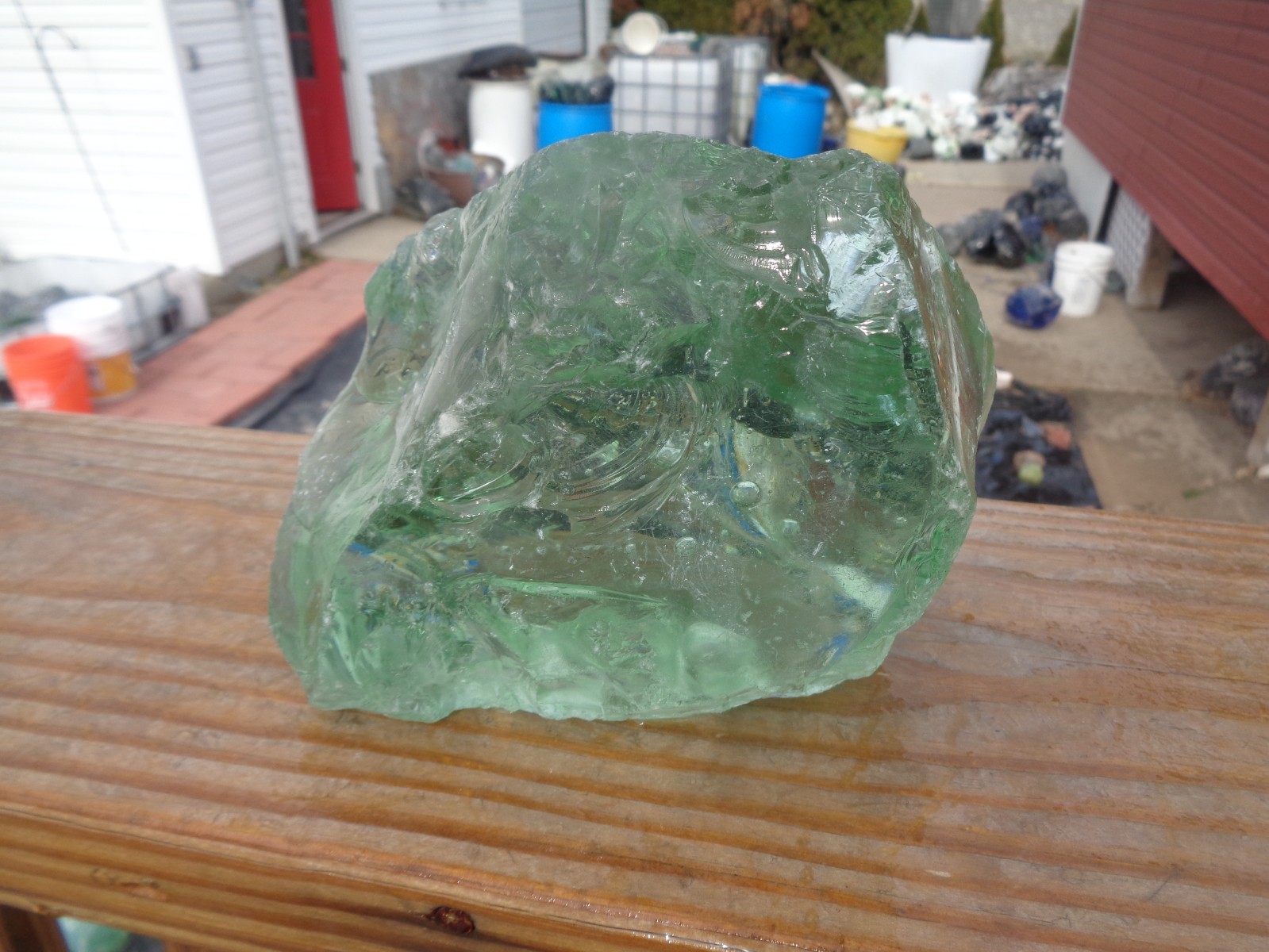 Glass Rock Slag Clear Green Rocks 5.12 lbs 71B Landscaping Aquarium