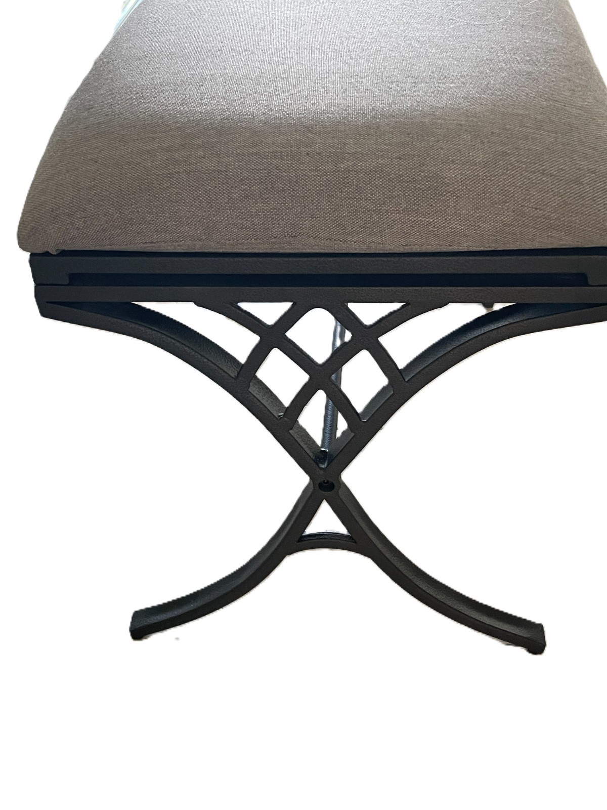 Emery Vanity Stool Oil Rubbed Bronze Finish Fabric Cushion 19 3/4" H 24" W New