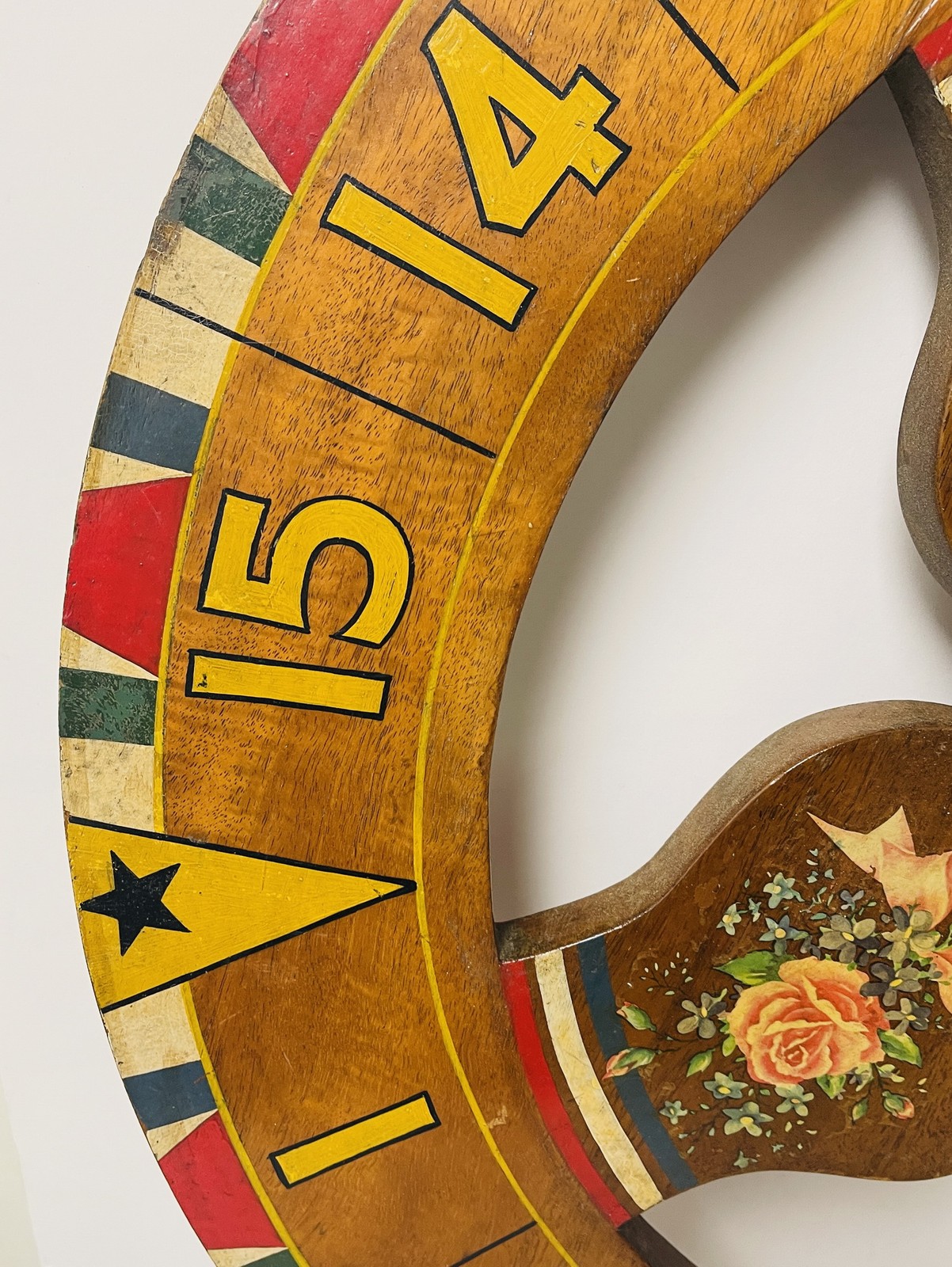 Vintage 27.5" Double Sided Wooden Carnival Spinning Gambling Game Wheel