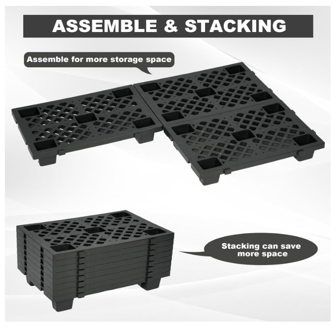 8Pcs Plastic Pallets Lightweight Moisture-Proof Floor Pallet Interlocking