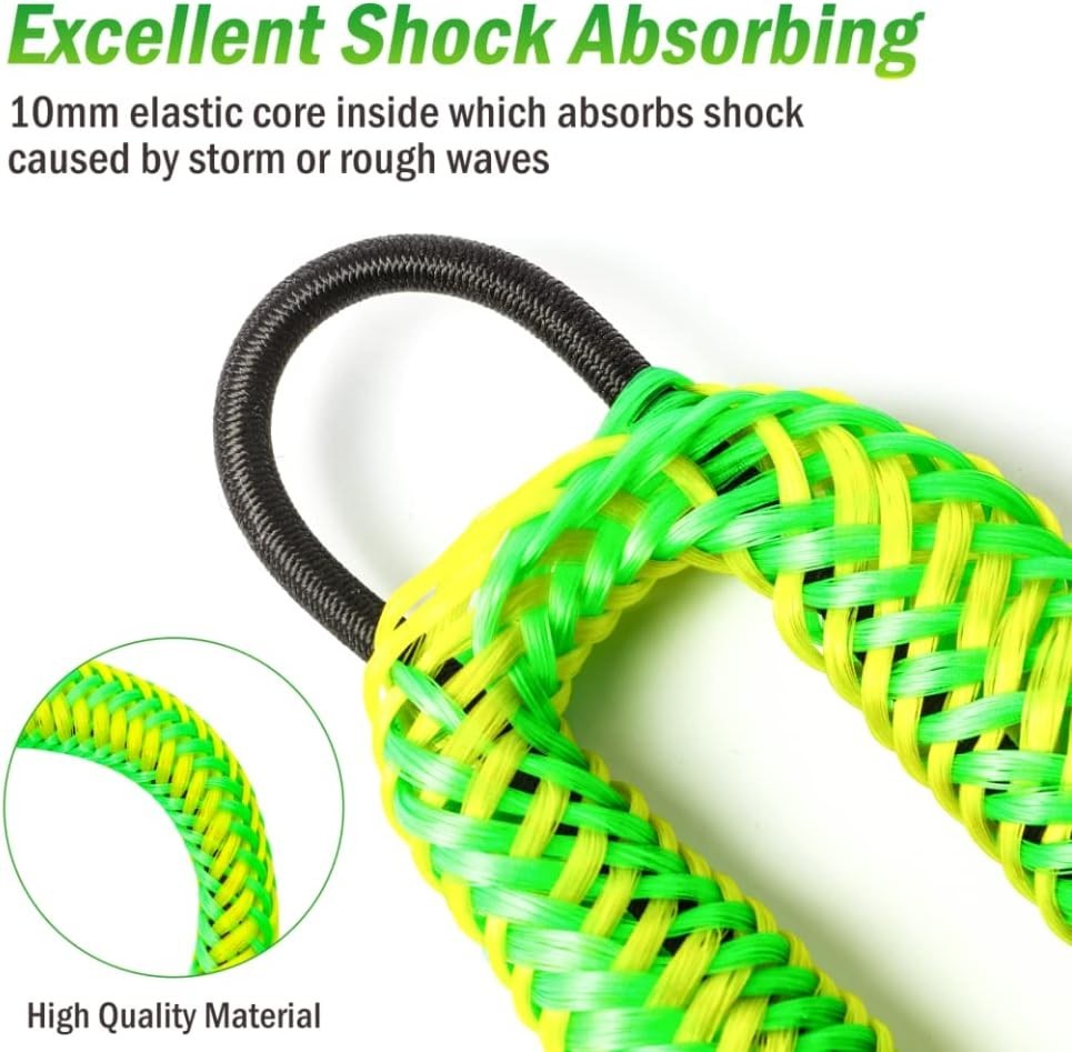 2 Pcs Marine Bungee Dock Line Boat Mooring Rope Anchor Cord Stretch Line 4ft