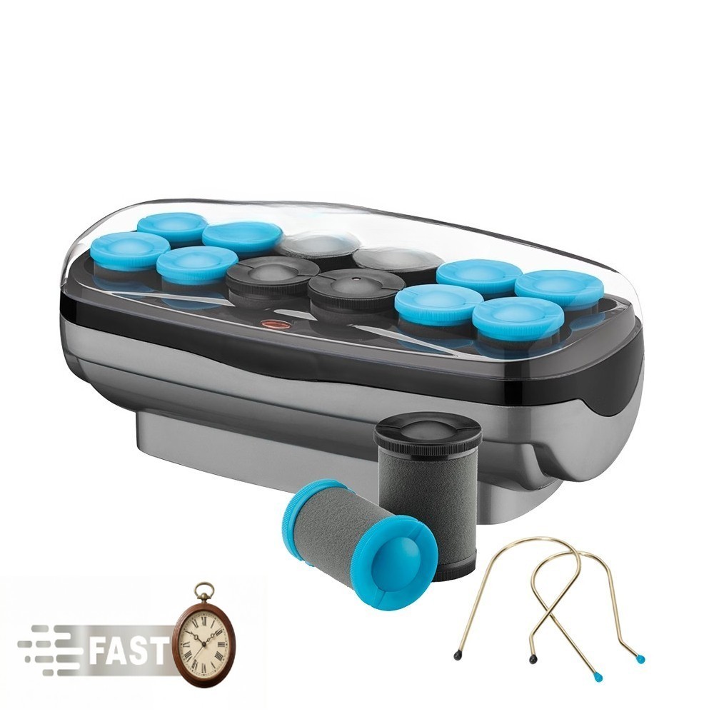 Custom Curls & Waves Rollers, 12 Multi-Size Ceramic Rollers with Clips