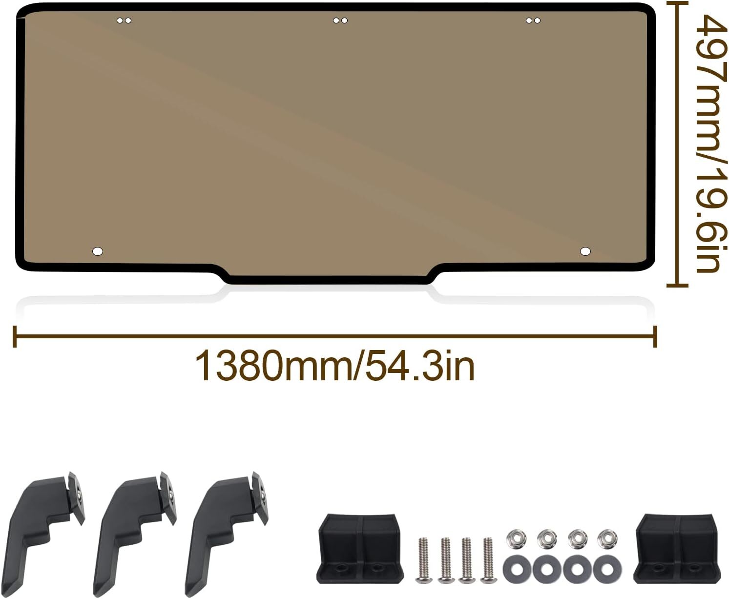 Tinted Rear Windshield for Polaris Ranger 1000/XP 1000/Cre 17-23/ Full Size 570