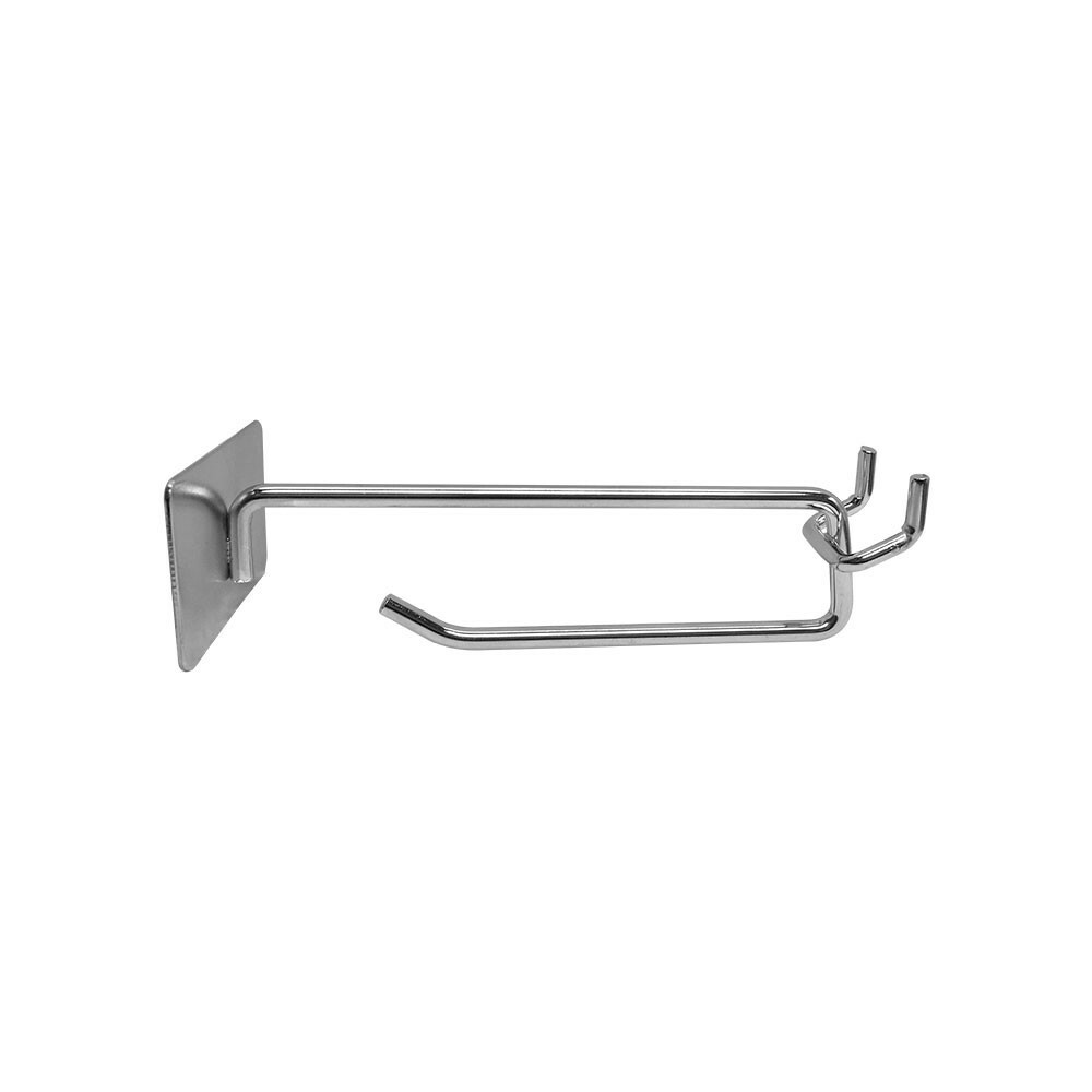 4 Pc Chrome 4" Pegboard Metal Plate Scanner Hooks Retail Store Display