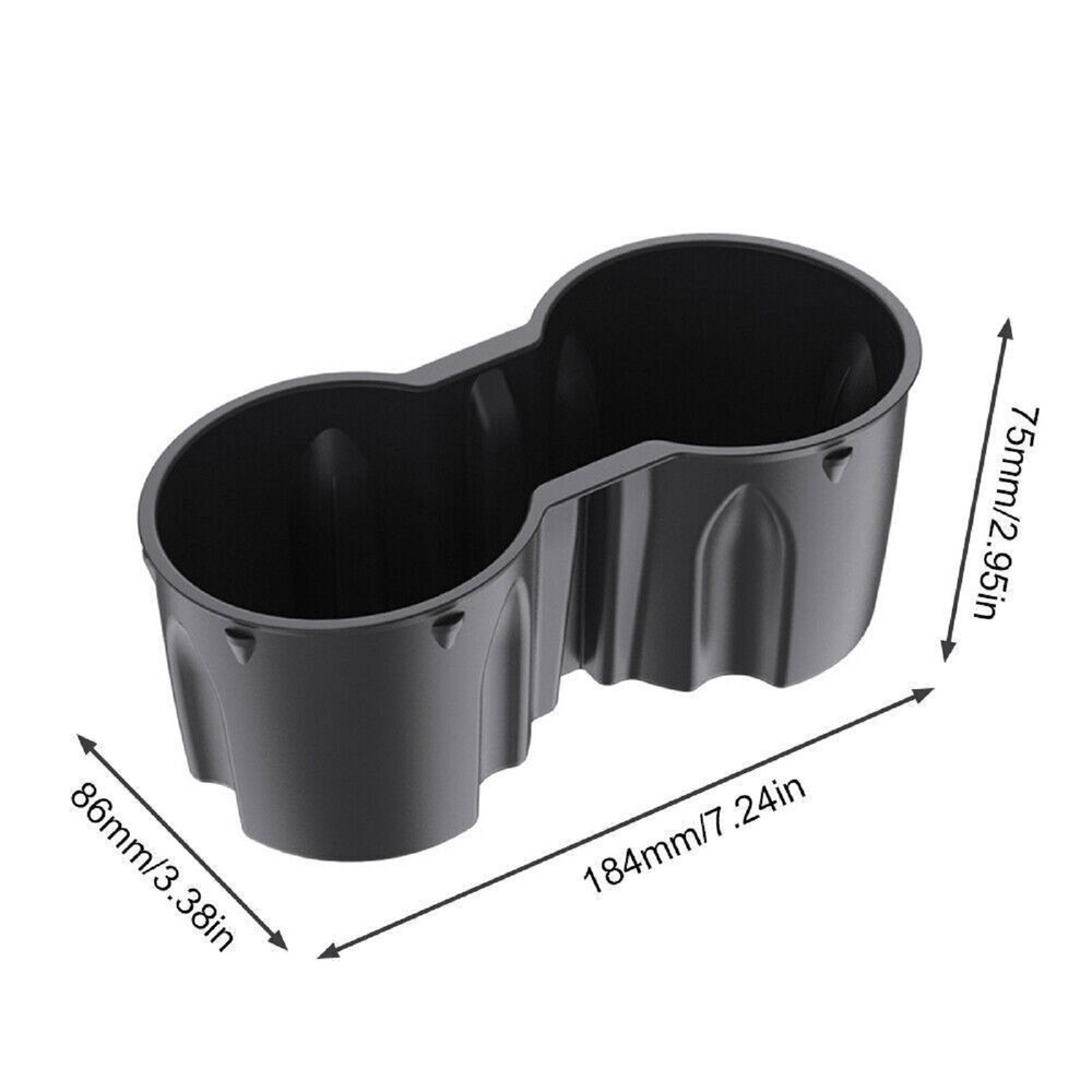 Waterproof Console Cup Holder Insert Double Hole Holder For Tesla Model 3 / Y
