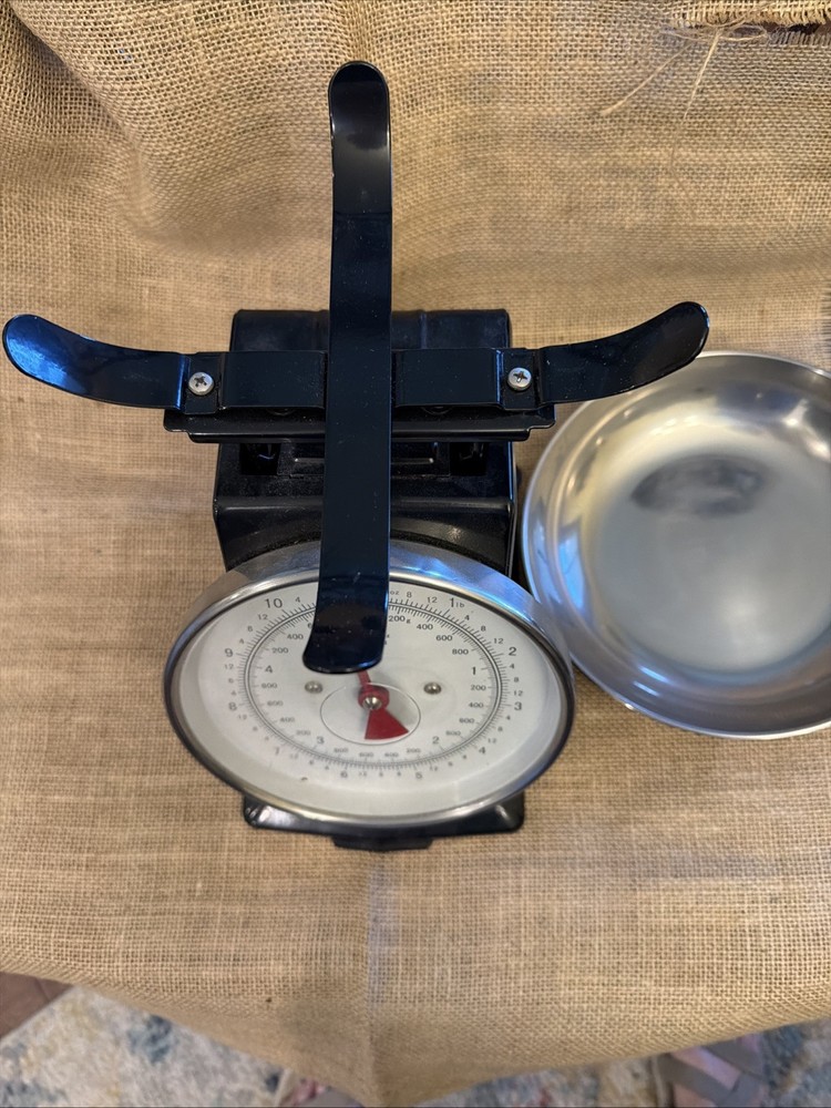 Mechanical Kitchen Scale Black With Silver Bowl