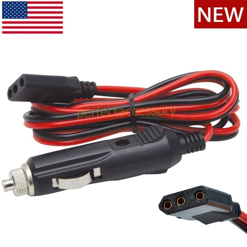 Power Cable 3-Pin Car Cigarette Lighter Plug for Uniden Galaxy Midland CB Radio