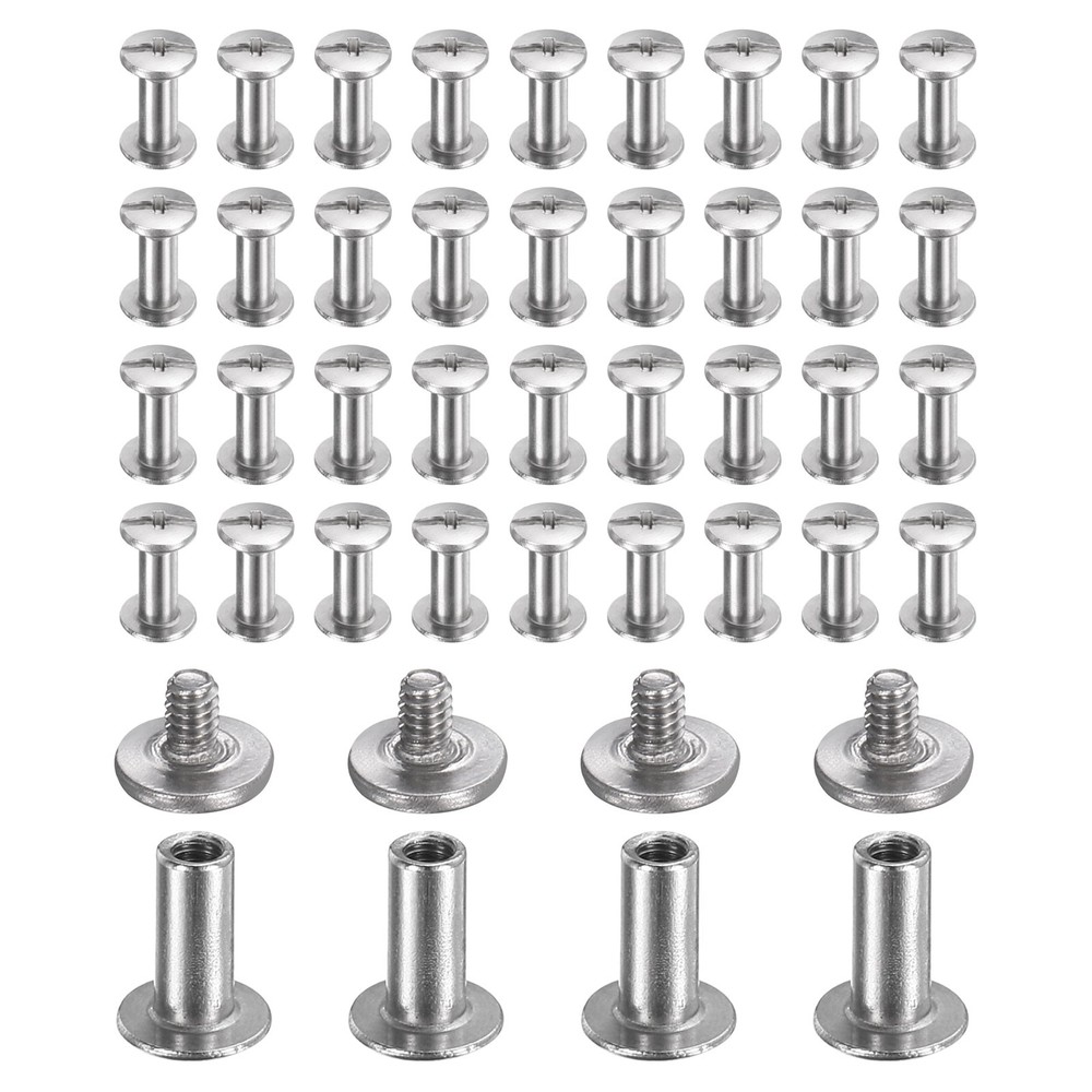 40set Phillips Chicago Screw M2x7mm Binding Post Screw, Silver