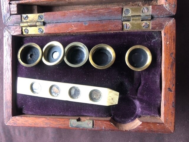 Antique pocket microscope, c 1800