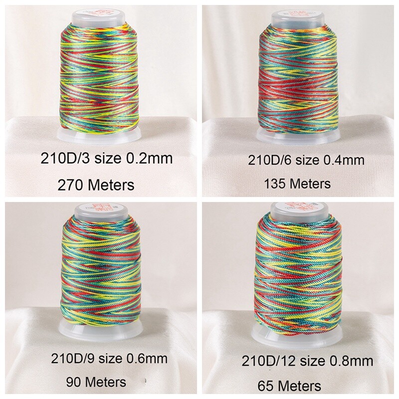 One Spool Variegated Polyester Sewing Embroidery Thread String 210D/9