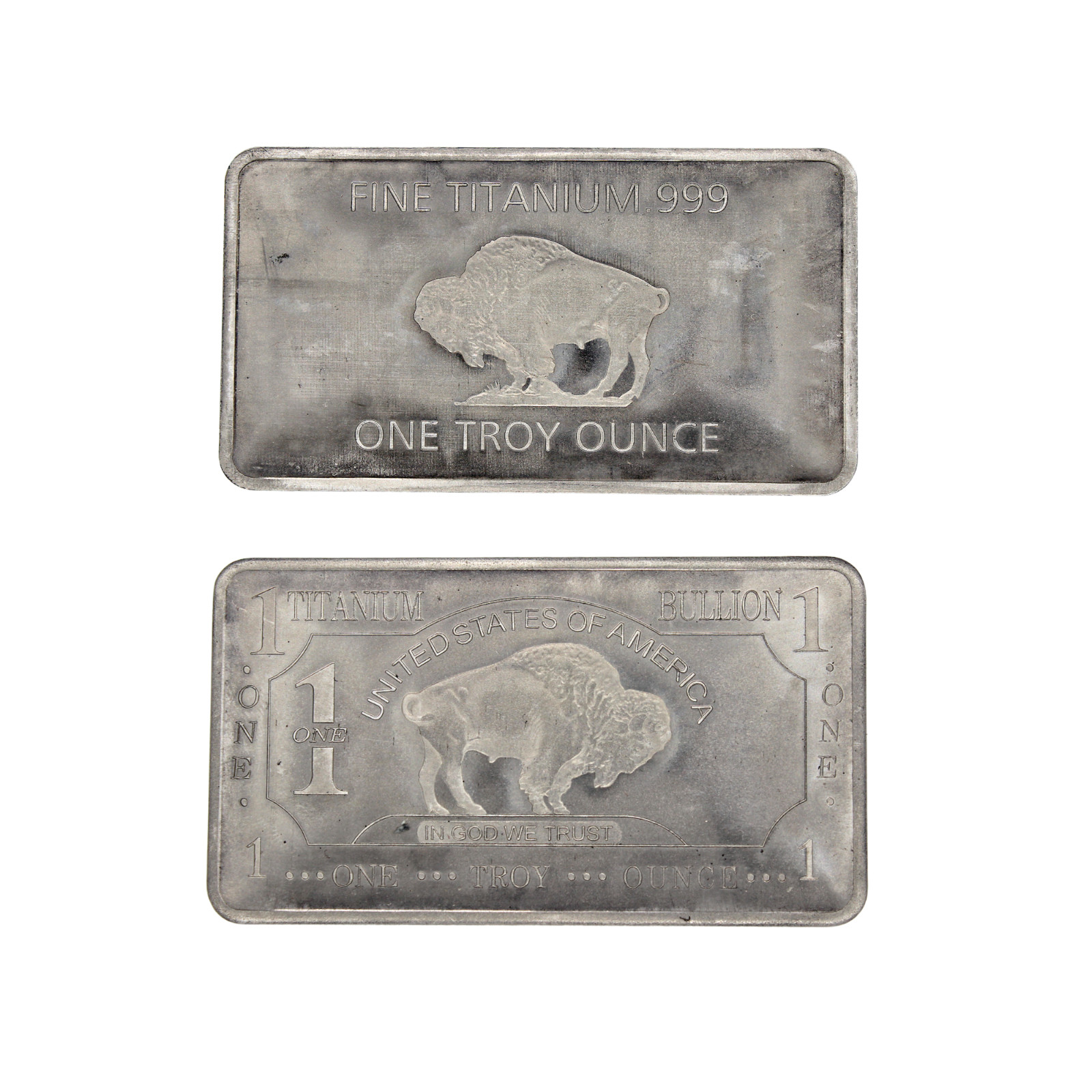 1 OUNCE OZ 999 Fine SOLID TITANIUM Precious Metal Buffalo Bar INGOT Bullion OZT