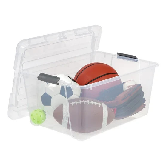 IRIS STORAGE CONTAINERS PLASTIC BINS STACKABLE TUBS BOXES WITH LIDS 45 QT ~ 6PK